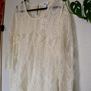 Cream Lace CATO Top: Large